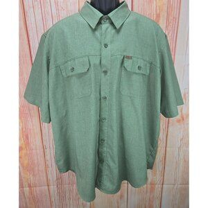 Orvis Mens Green Short Sleeve‎ Button-Up Shirt XXL